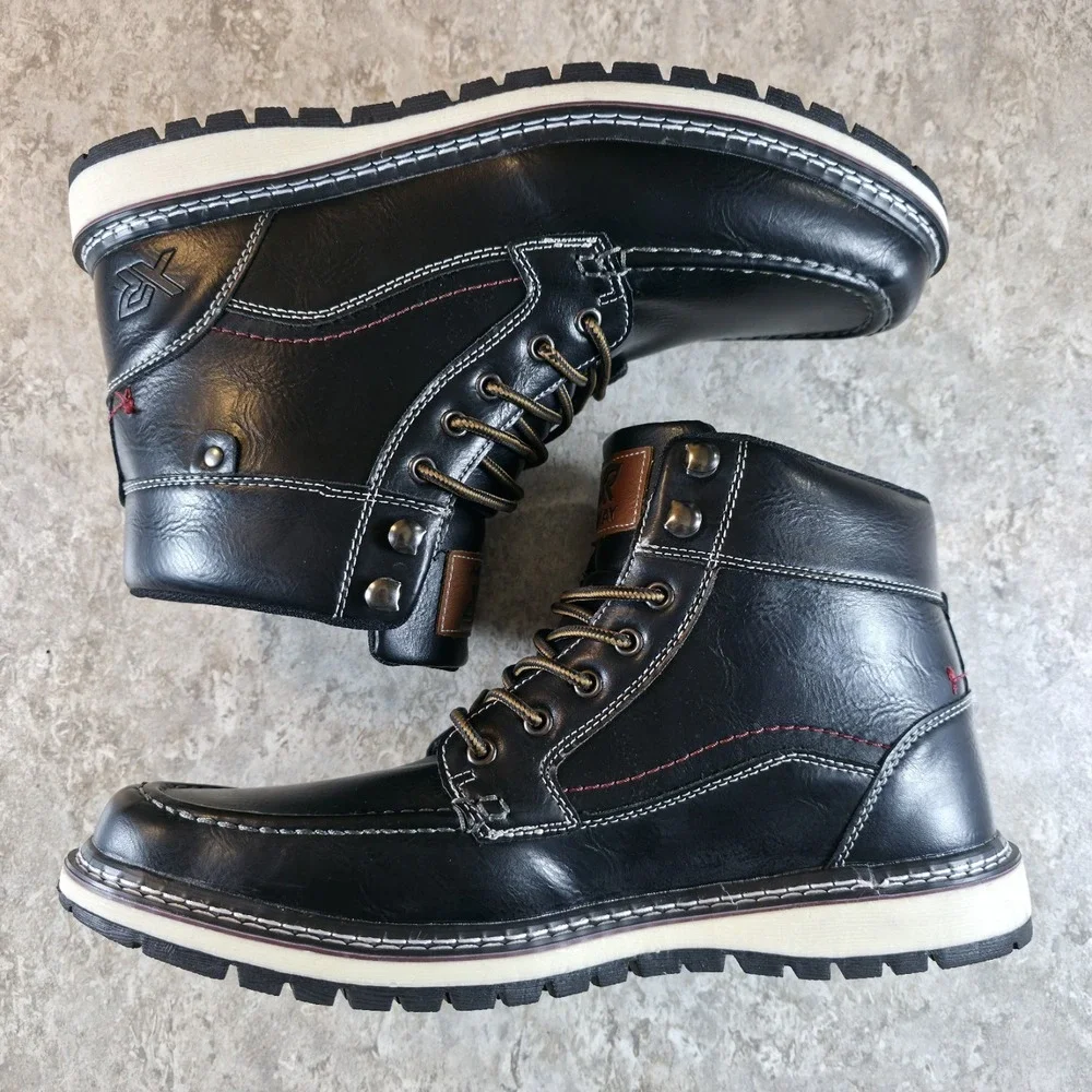 XRAY Men's Dover Faux Leather Lace Up Casual Ankle Boot Shoes Black Size 12 New